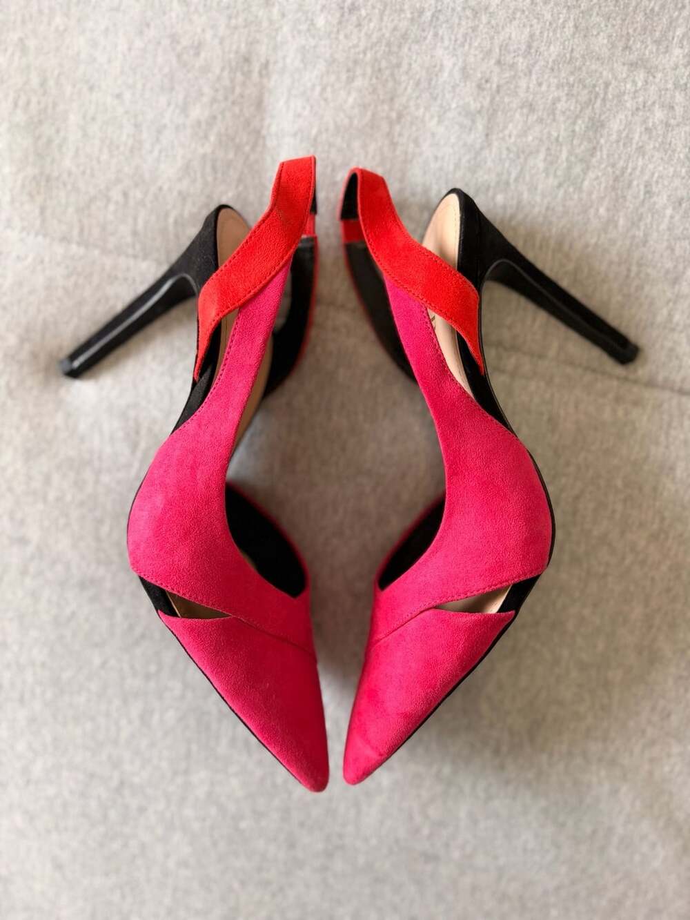 Zara Trafaluc Pink and Red Two-Tone Suede 40